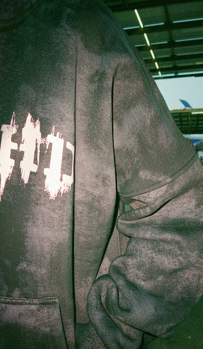 WASHED BLACK ZIP-UP