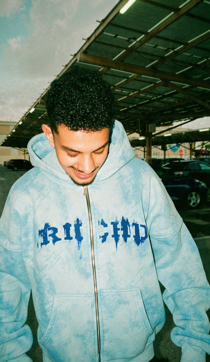 WASHED ICY BLUE ZIP-UP