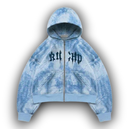WASHED ICY BLUE ZIP-UP