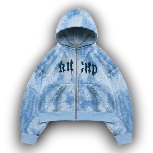 WASHED ICY BLUE ZIP-UP